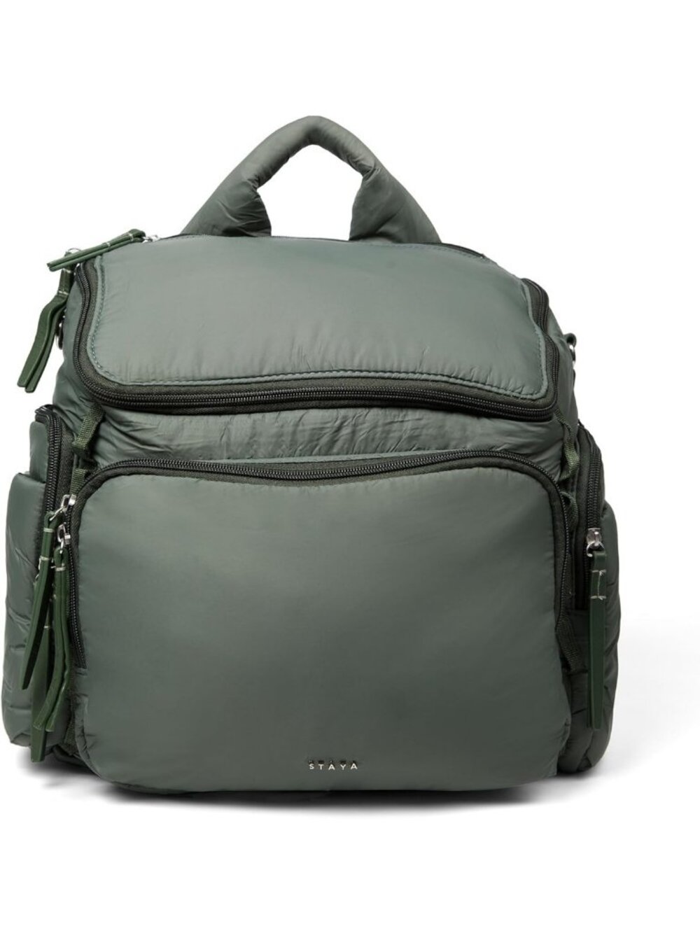 Stylish Sage Green Cloud Aesthetic Diaper Bag Backpack - Medium Size, Versatile